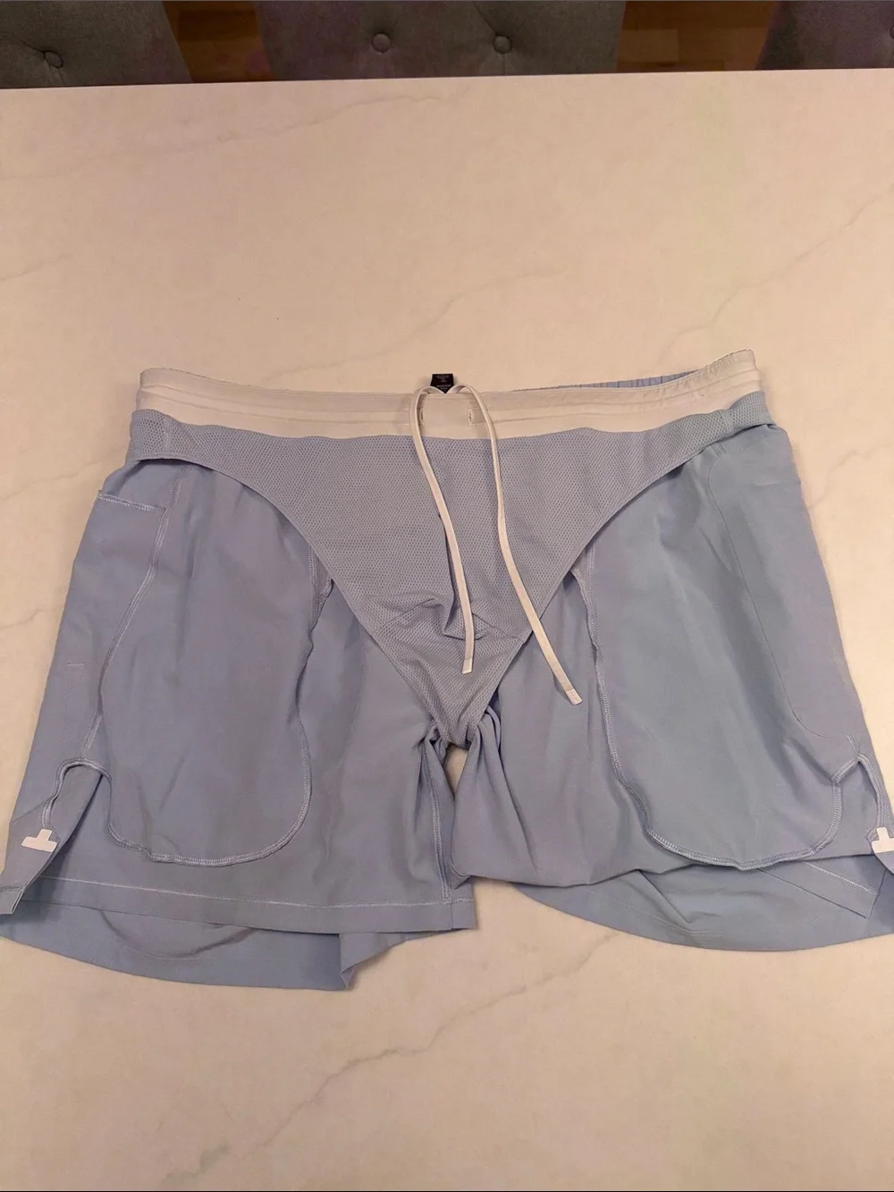 lululemon athletica Men's Sky Blue Athletic Drawstring Shorts